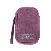 (Purple) Cable Organizer Bag Electronic Accessories Storage Case For Usb And Charger
