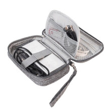(Grey) Cable Organizer Bag Electronic Accessories Storage Case For Usb And Charger