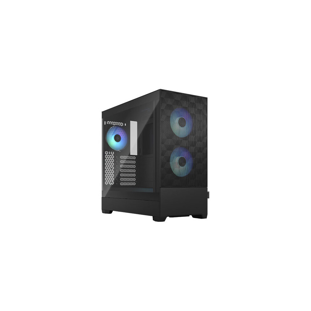 Fractal Design Pop Air Rgb Tg Gaming Case W/ Clear Glass Window Atx Hexago Fd-C-Por1a-06 Black 7340172703570