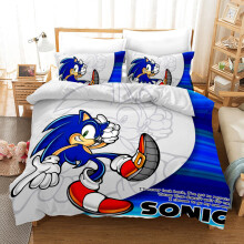 (Double-200x200cm, 22) Sonic Kids Single Double Bed Linen 3D Duvet Cover Set