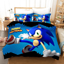 (Double-200x200cm, 27) Sonic Kids Single Double Bed Linen 3D Duvet Cover Set