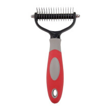(Large, Red) Professional Pet Grooming Undercoat Rake Comb Dematting Tool Dog Cat Brush