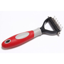 (Small, Red) Professional Pet Grooming Undercoat Rake Comb Dematting Tool Dog Cat Brush