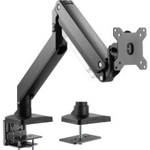 VIVO Premium Aluminum Heavy Duty Monitorarm fr Ultrabreda skrmar upp till 49 tum och 33 lbs Enkelvggmonterad pneumatisk hjd Max VESA 100x100