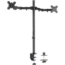 VIVO Dual Monitor Stand Up Skrivbordsfste Extra Tall 39 tums stolpe Fullt justerbart stativ fr upp till 27 tums skrmar Svart STAND-V012