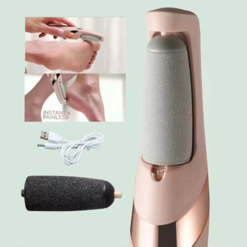 Portable USB Electric Foot Grinder with Vacuum and Washable Grinding Heads for Callus and Hard Skin Removal