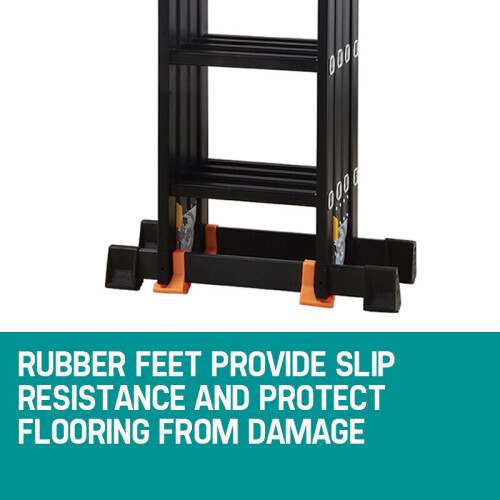 5.7M Aluminium Ladder Combination Step Safety Folding Platform Ladder 2
