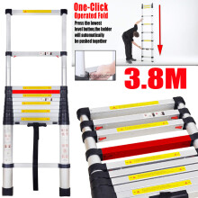 3.8M Telescopic Ladder Extendable Step Ladder Folding Multi Purpose