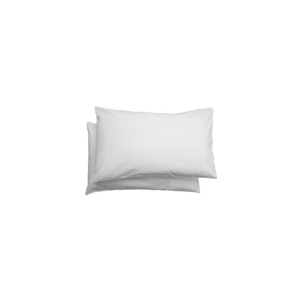 (Pair of Housewife pillowcase ( White)	) 2X Polycotton Plain Dyed Housewife Pillowcases,Bed Room PILLOW COVER