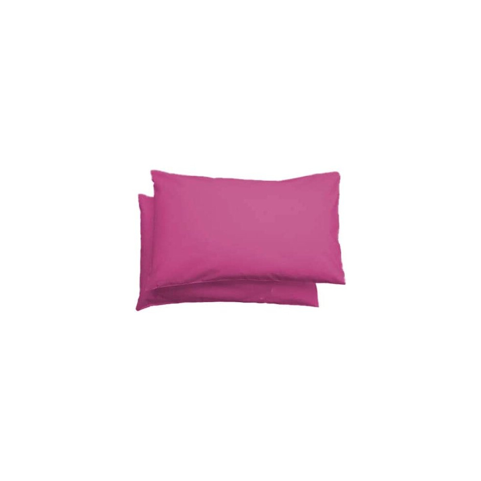 (Pair of Housewife pillowcase (Plum)) 2X Polycotton Plain Dyed Housewife Pillowcases,Bed Room PILLOW COVER