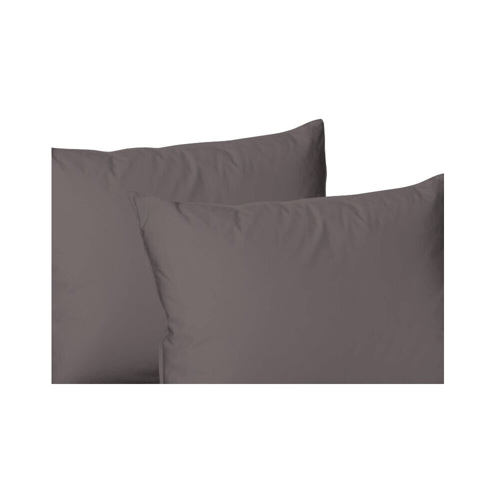 (Pair of Housewife pillowcase (Grey)) 2X Polycotton Plain Dyed Housewife Pillowcases,Bed Room PILLOW COVER