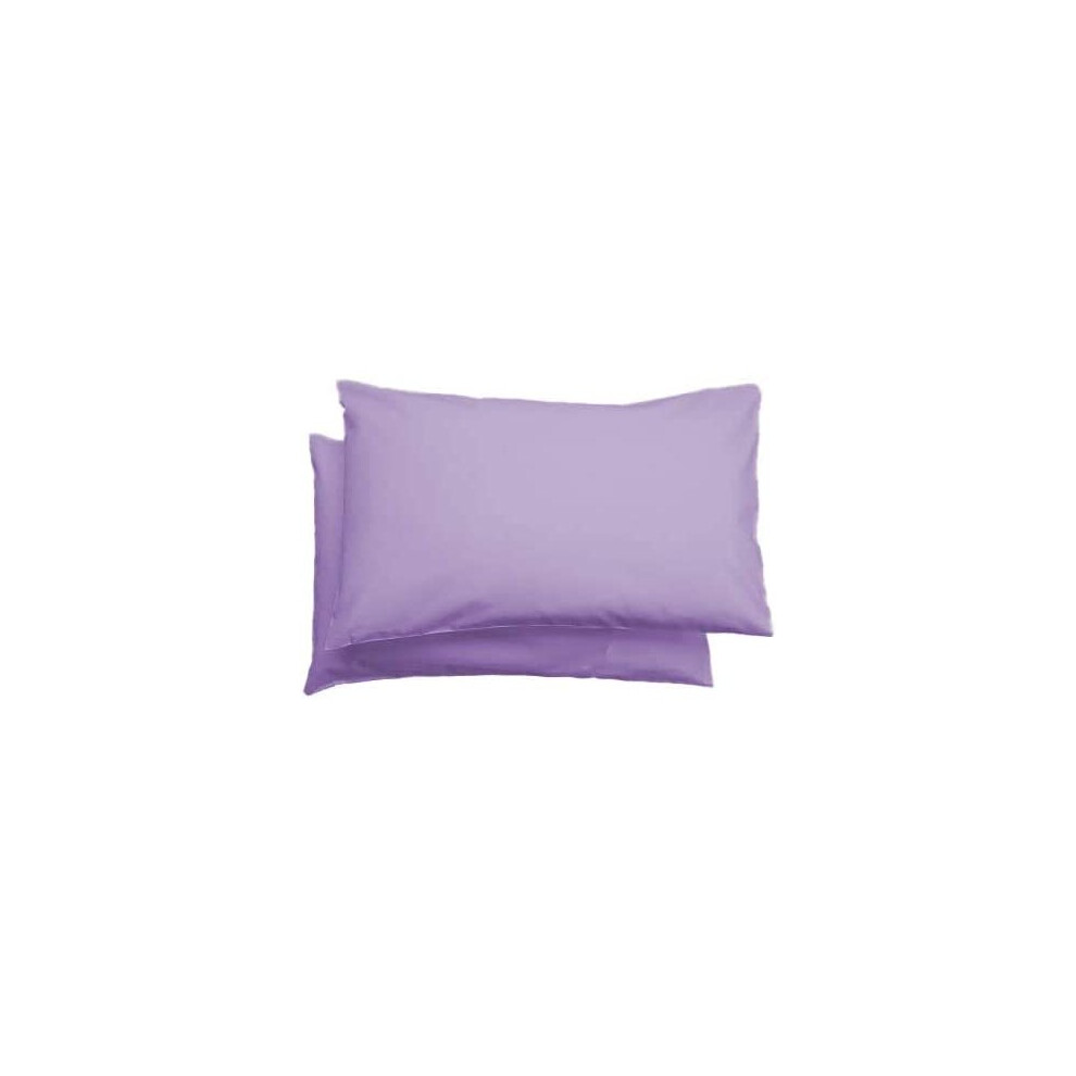 (Pair of Housewife pillowcase (Lilac)) 2X Polycotton Plain Dyed Housewife Pillowcases,Bed Room PILLOW COVER