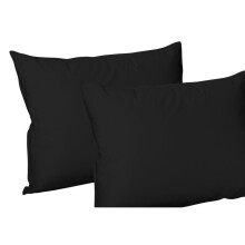 (Black) 2X Polycotton Plain Dyed Housewife Pillowcases,Bed Room PILLOW COVER