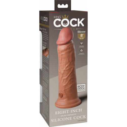 8 Inch 2 Density Silicone Cock - Caramel 2