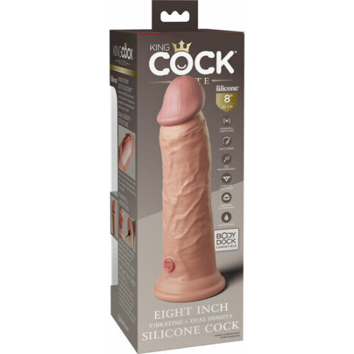 8 inch 2 density vibrating cock - skin 2