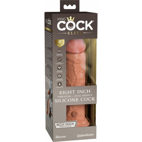 8 inch 2 density vibrating cock - caramel 1