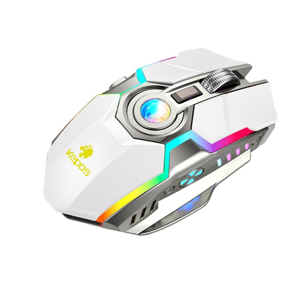 (White) Wireless Gaming Mouse Rechargeable Silent Backlight Mice Computer Laptop Accessory White 768692085476