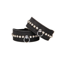 Diamond Studed Wrist Cuffs - Black