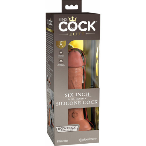 6 Inch 2 Density Silicone Cock - Caramel 1