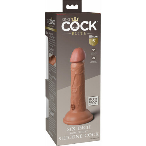6 Inch 2 Density Silicone Cock - Caramel 2