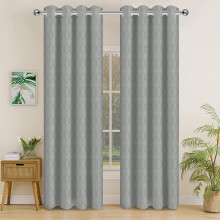 (Silver 260 GSM, 46" x 54") Room Darkening Curtains Ready Made Ring Top