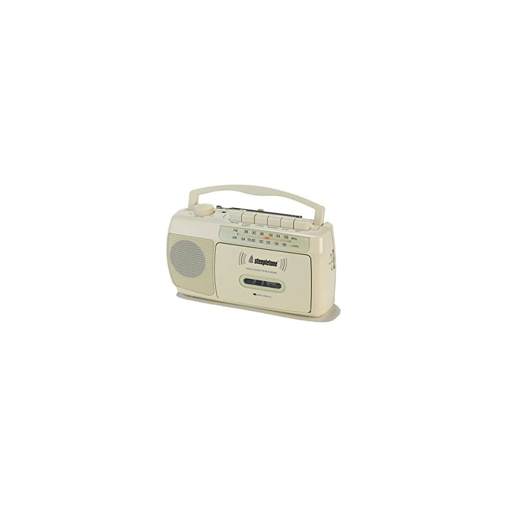 Steepletone SCR209 Portable 2-Band Radio With Cassette Player/Recorder (cream)