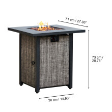 Teamson Home Outdoor Garden Large Woven Propane Gas Fire Pit Table