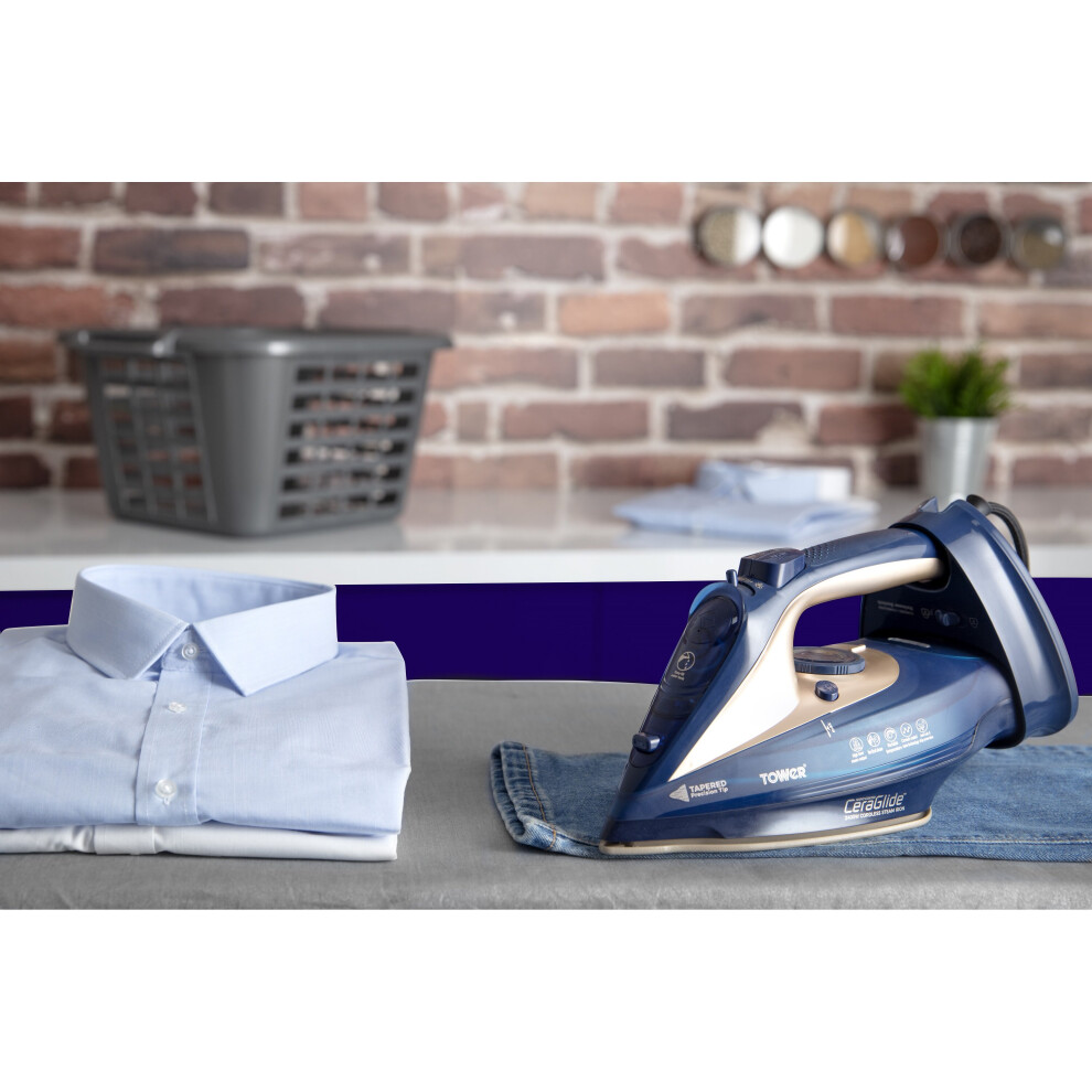 tower-t22008blg-ceraglide-2400w-cord-steam-iron-blue-and-gold