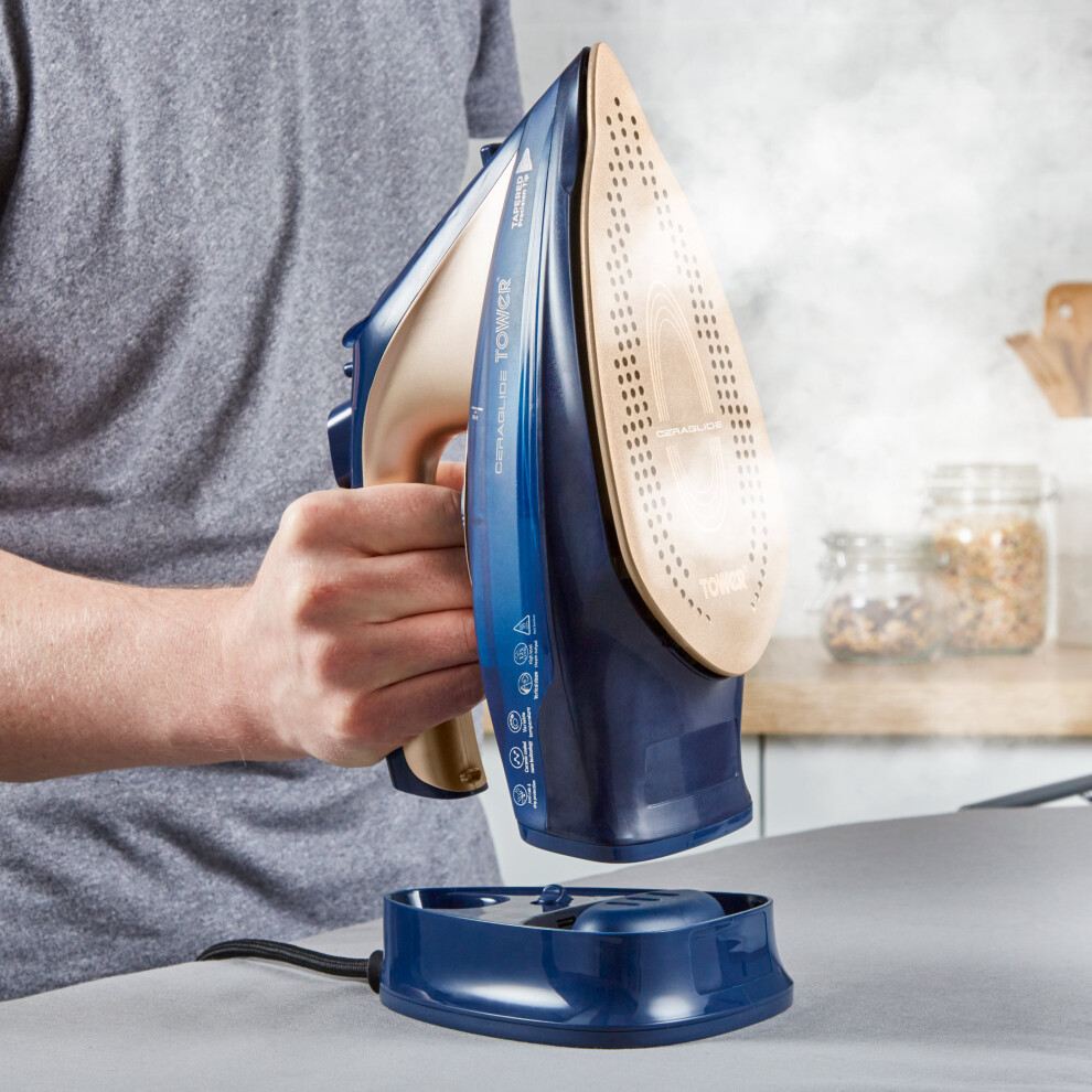 tower-t22008blg-ceraglide-2400w-cord-steam-iron-blue-and-gold