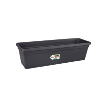 Elho Green Basics Trough 50 - Planter for Balcony & Outdoor - Ø 48.8 x H 14.0 cm - Black/Living Black