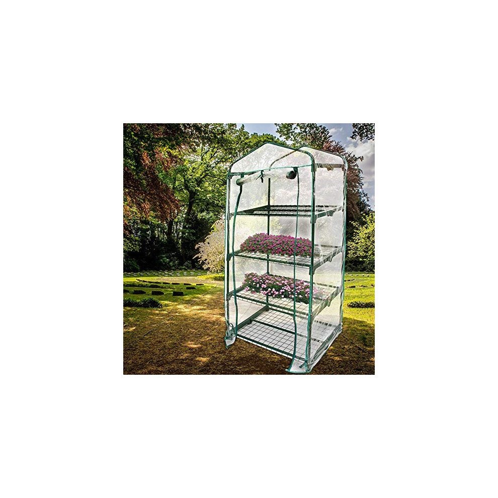 4-Tier Greenhouse Cover, 152*67*51CM Outdoor Plastic Plant Covers Mini Greenhouse Portable Gardening Cover Clear Replacement Garden Flower Shelte