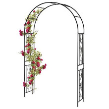 Garden Gear 2.2 Metre Metal Garden Arch, Outdoor Decorative Floral Plant Support