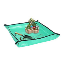 100cm x 100cm Plant Repotting Mat Waterproof Planting Operation Mat Thicken Indoor Transplanting Planting Tarp Mat, Green