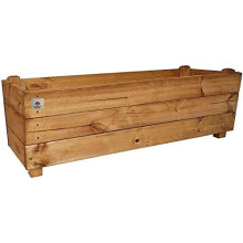 Heavy Duty Large Wooden Planter - Outdoor Wood Flower Container Rectangular DeepTrough Box - Timber Garden Plant Boxes