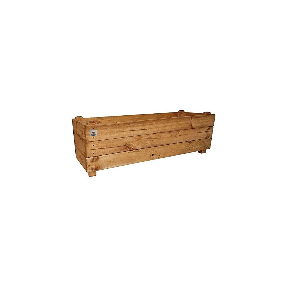 Heavy Duty Large Wooden Planter - Outdoor Wood Flower Container Rectangular DeepTrough Box - Timber Garden Plant Boxes