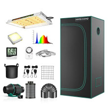 MARSHYDRO TS600W Grow Tent Kit Complete LED Grow Light 60x60x140cm Full Spectrum Indoor Grow Tent Kit Hydroponics Grow Tent 1680D Canvas with 10c