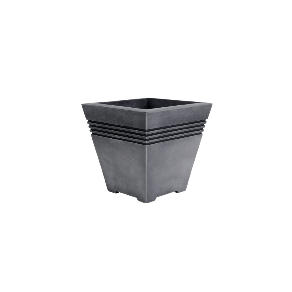 Strata Milano Tall Square Planter 33 Centimetres Pewter