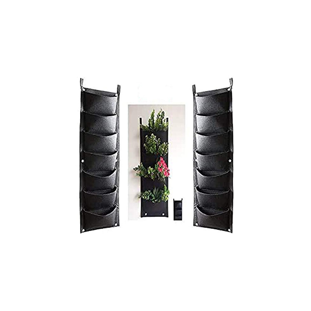 HIMM 7 Pockets Vertical Wall Planter,Wall Hanging Garden Fence Planting Grow Bags For Yard Garden Home Decoration