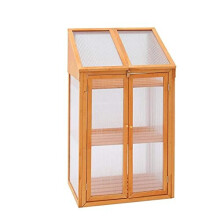 HMWD Cold Frame 3-tier Wooden Polycarbonate Grow House Garden Greenhouse Outdoor Flower Vegetable Planting Storage Shelves - H120xW69xD49 cm