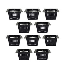 DOITOOL Square Planting Basket Pond Planting Basket Black Soilless Culture Slotted Mesh Net Basket Pots Aquaponics Hydroponics Basket Nursery Pot