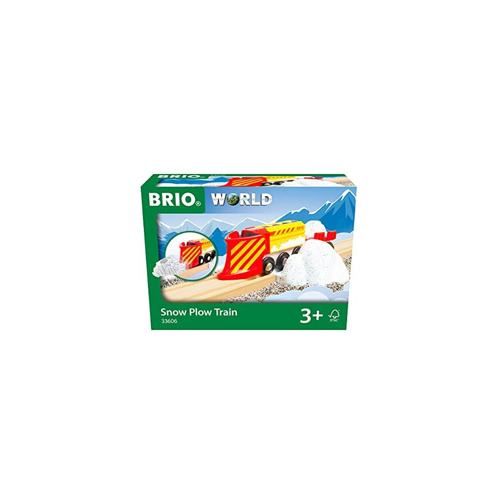 Brio Christmas World Snow Plow Train 33606 - Snowy Engine & Track Set For Ages 3+ Compatible With Wooden Railway Sets & Accessories