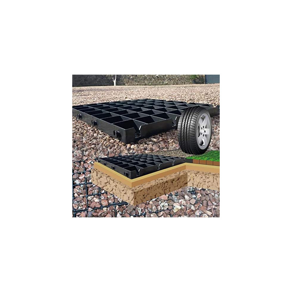 DRIVEWAY GRIDS X40 = 10 SQUARE METRES + HD MEMBRANE GROUND SHEET GRAVEL GRIDS GRAVEL GRIDS GRASS GRID PLASTIC STABILITY GRIDS ECO PAVING BASES &
