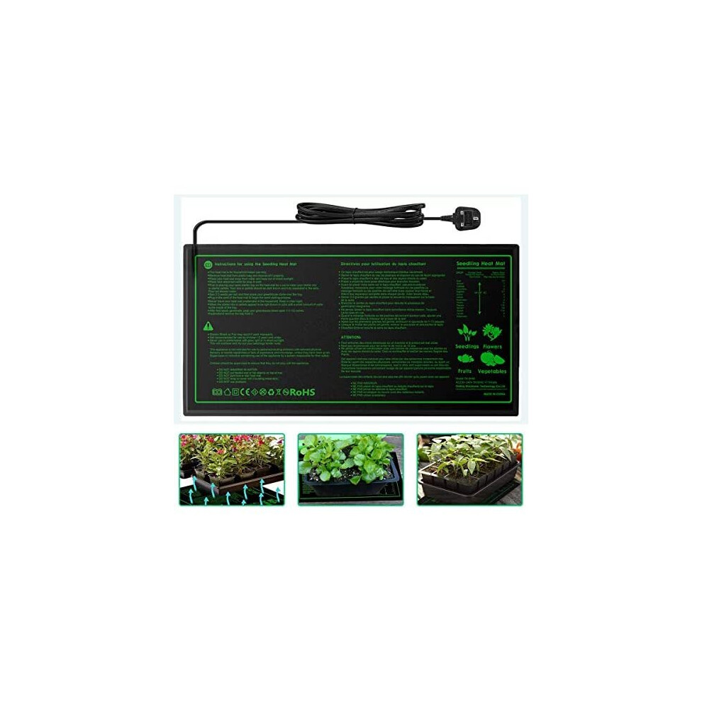 Seedling Heat Mat, Heated Seedling Propagator Durable Waterproof, Seedling Heating Pad for Winter Hydroponic Indoor Seedling Germination Outdoor