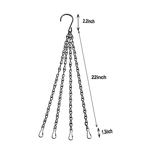 EMPHY 4Pack - Corrente de 60cm com 4 Ganchos para Vasos de Flores 1