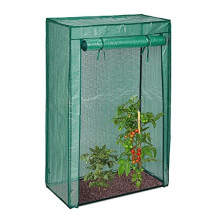 Relaxdays PE 150 cm Tall Greenhouse for Tomatoes Greenhouse Growhouse Cold Frame Steel Frame Foil/Fabric Tarpaulin Sturdy, Green