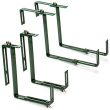 com-four 4x Flower box holder for parapets and balcony railings - Flower box holder universal fitting and adjustable - no drilling necessary (4
