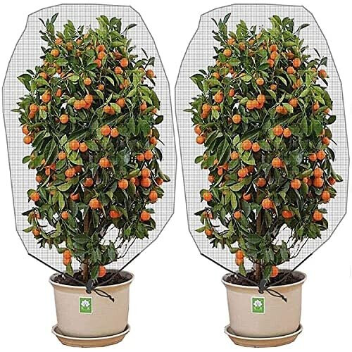 Alpurple Insect Bird Barrier Netting Mesh with Drawstring - Garden Bug Netting Plant Cover for Protect Plant Fruits Flower from Insect Bird Eatin