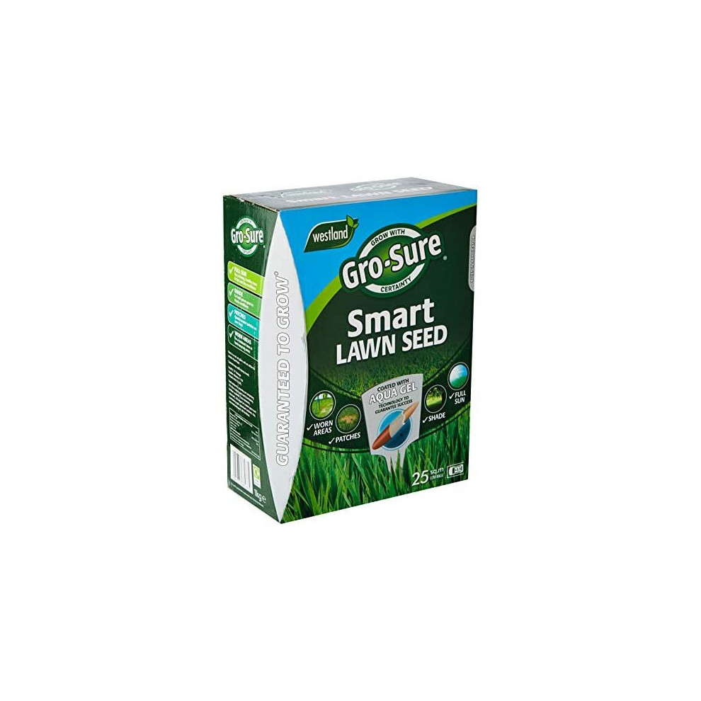 Gro-Sure Aqua Gel Coated Smart Grass Lawn Seed, 25 m2, 1 kg