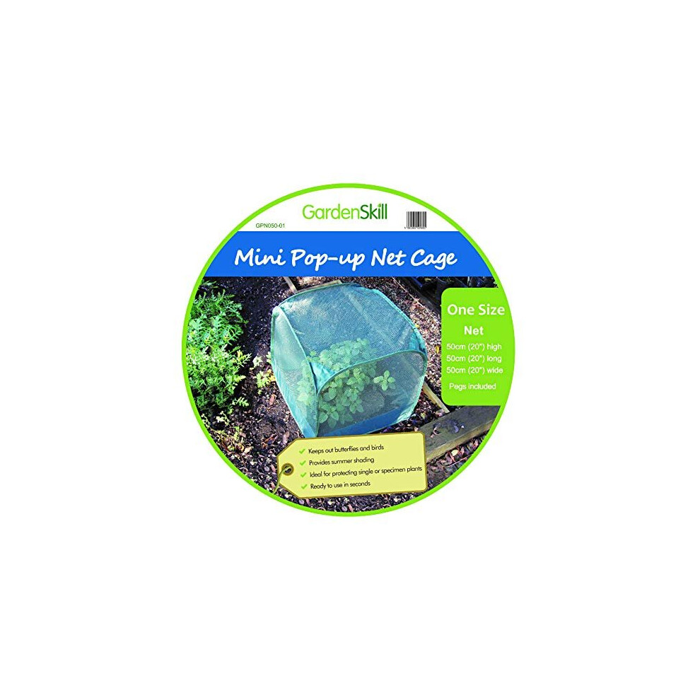 Gardenskill Mini Pop Up Net Fruit Cage - Small Garden Cover Cloche To Protect And Grow Crops Veg Plants (50Cm X 50Cm X 50Cm, X 1)