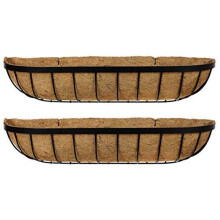 RUDDINGS WOOD Set of 2 x 36" (91cm) Large Metal Window Boxes - Garden Flower Wall Baskets - Wall Trough - Outdoor Hanging Window Sill Planters